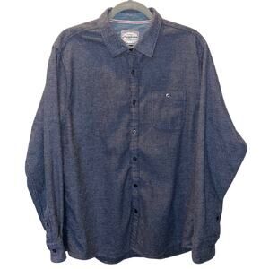 Flag & Anthem Dry Goods Supply Men’s Flannel Shirt Button Up sz XL Navy Blue